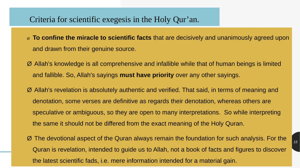 SCIENTIFIC MIRACLES IN THE HOLY QUR’AN UNIT- 2 - slide 15 of 16