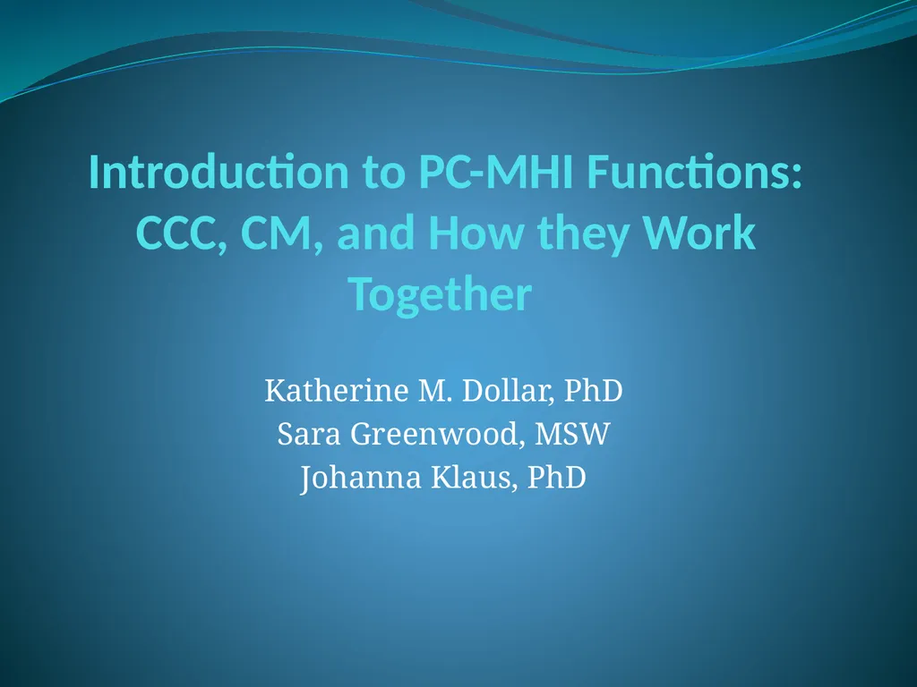 Introduction to PC-MHI Functions: CCC, CM, and How - slide 1 of 51