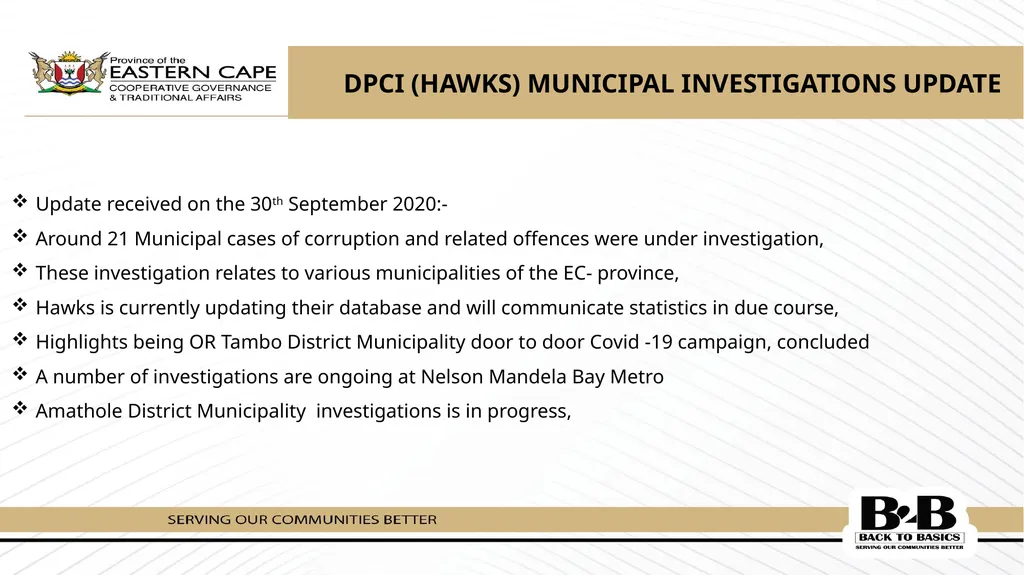 PRESENTATION TO THE STANDING COMMITTEE ON PUBLIC - slide 30 of 39