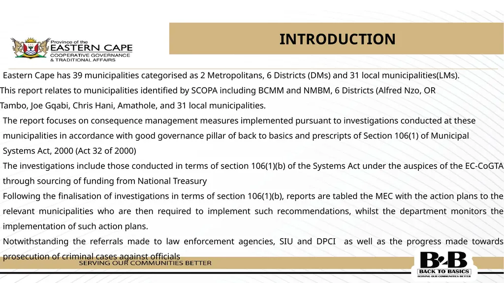 PRESENTATION TO THE STANDING COMMITTEE ON PUBLIC - slide 3 of 39