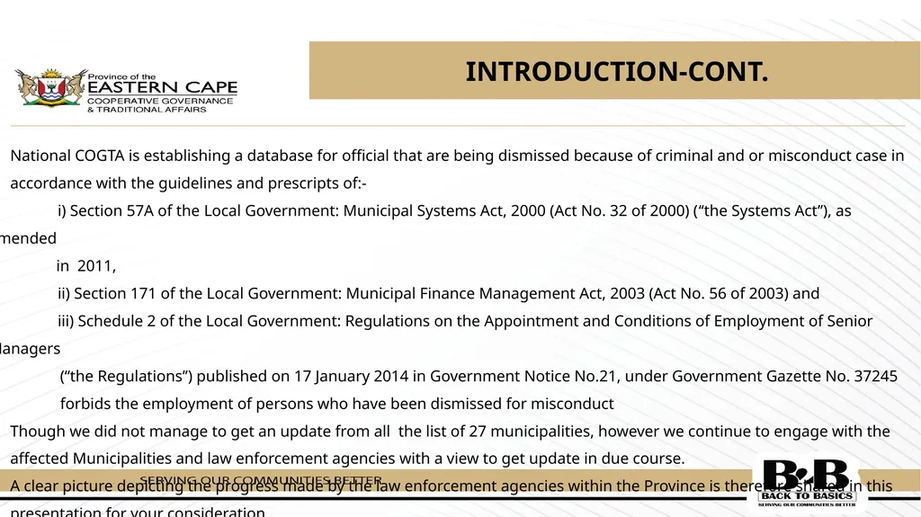 PRESENTATION TO THE STANDING COMMITTEE ON PUBLIC - slide 4 of 39
