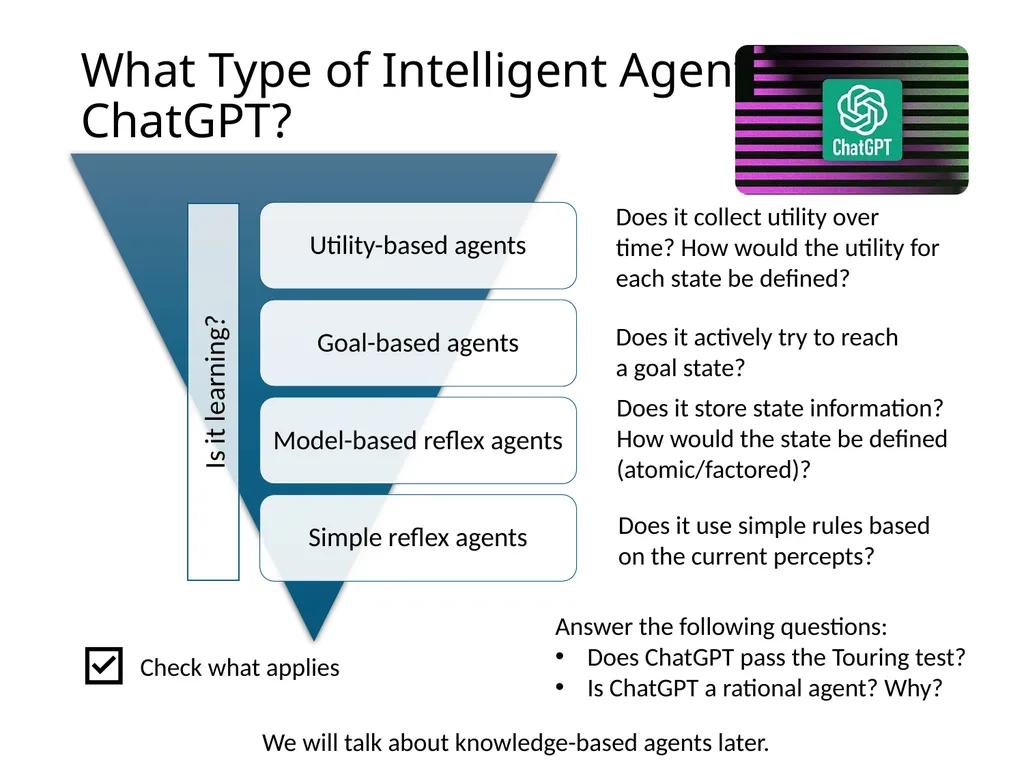 CS 5/7320 Artificial Intelligence Intelligent - slide 43 of 48