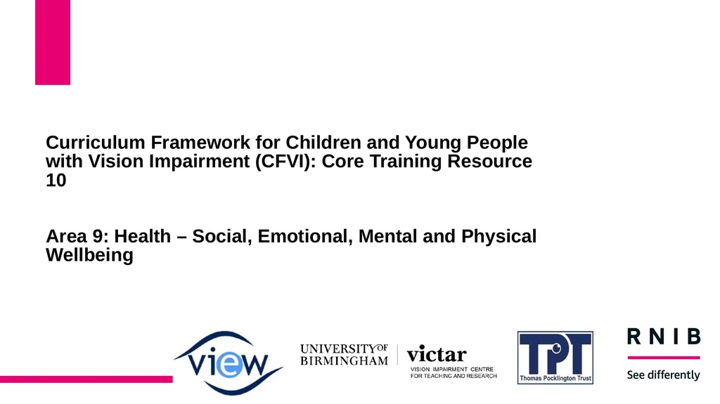 Curriculum Framework for Children and Young People - slide 1 of 18
