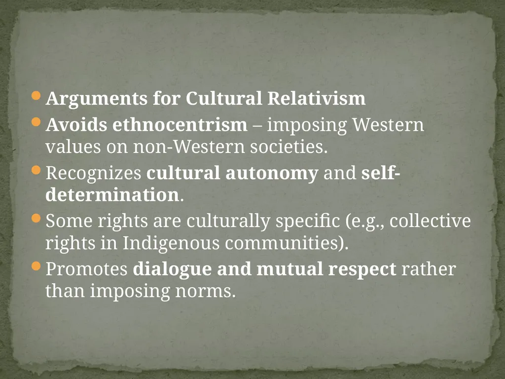 Topic-Universalism vs. Relativism Presented - slide 12 of 20