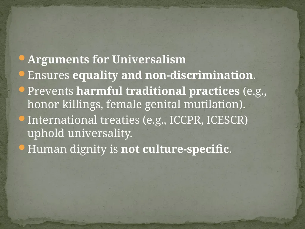 Topic-Universalism vs. Relativism Presented - slide 5 of 20