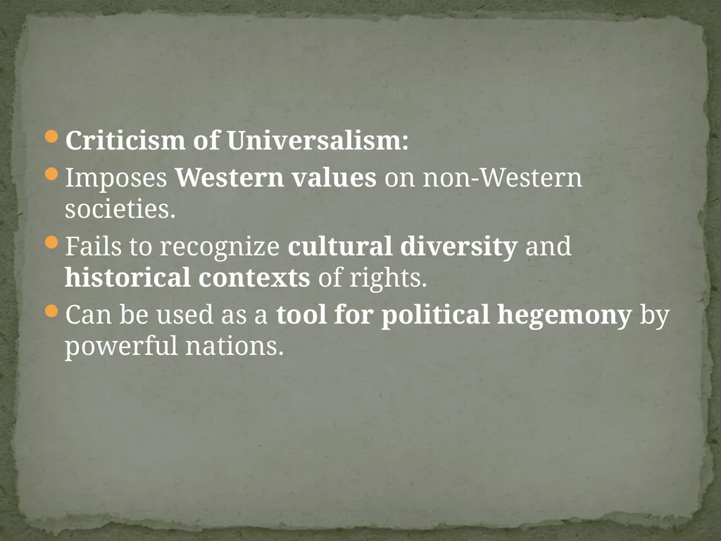 Topic-Universalism vs. Relativism Presented - slide 14 of 20