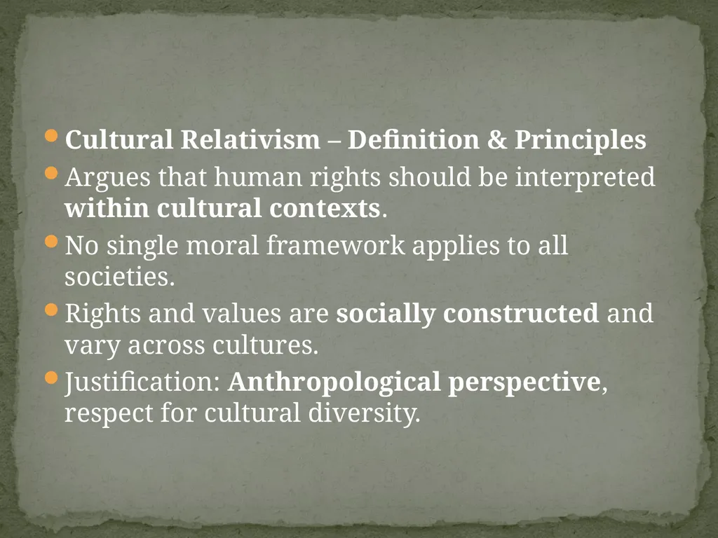 Topic-Universalism vs. Relativism Presented - slide 6 of 20