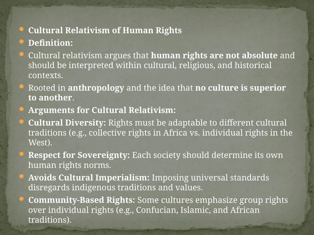 Topic-Universalism vs. Relativism Presented - slide 15 of 20
