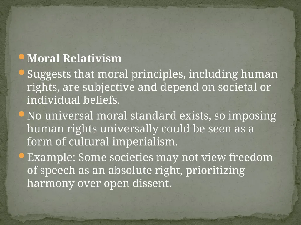 Topic-Universalism vs. Relativism Presented - slide 8 of 20