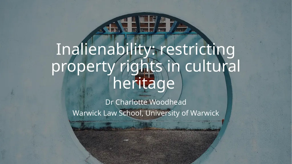 Inalienability: restricting property rights in - slide 1 of 20