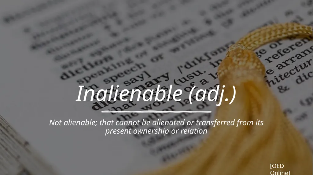Inalienability: restricting property rights in - slide 6 of 20