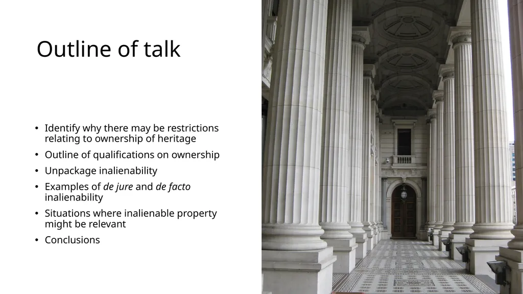 Inalienability: restricting property rights in - slide 3 of 20