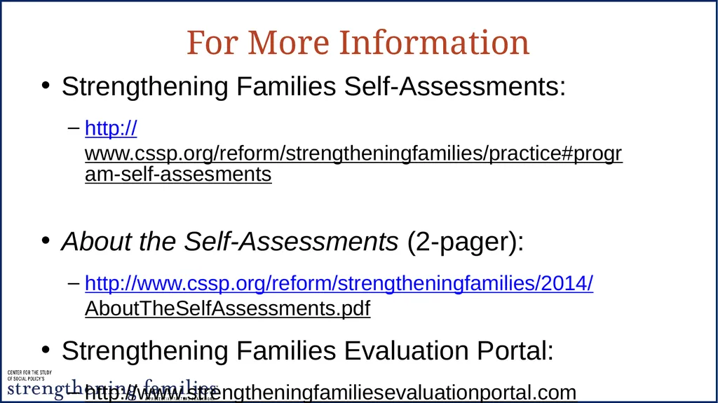 The Revised Strengthening Families - slide 17 of 17