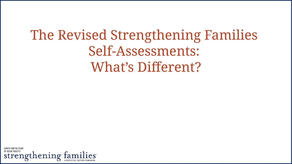 The Revised Strengthening Families - slide 1 of 17