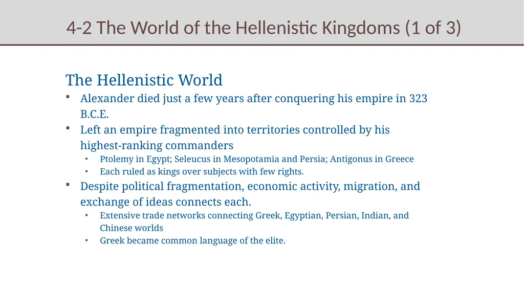 Chapter 4 THE HELLENISTIC WORLD Western - slide 7 of 31