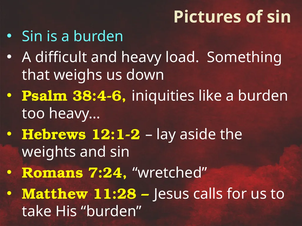 Understanding Sin To miss the mark Transgression – - slide 11 of 18
