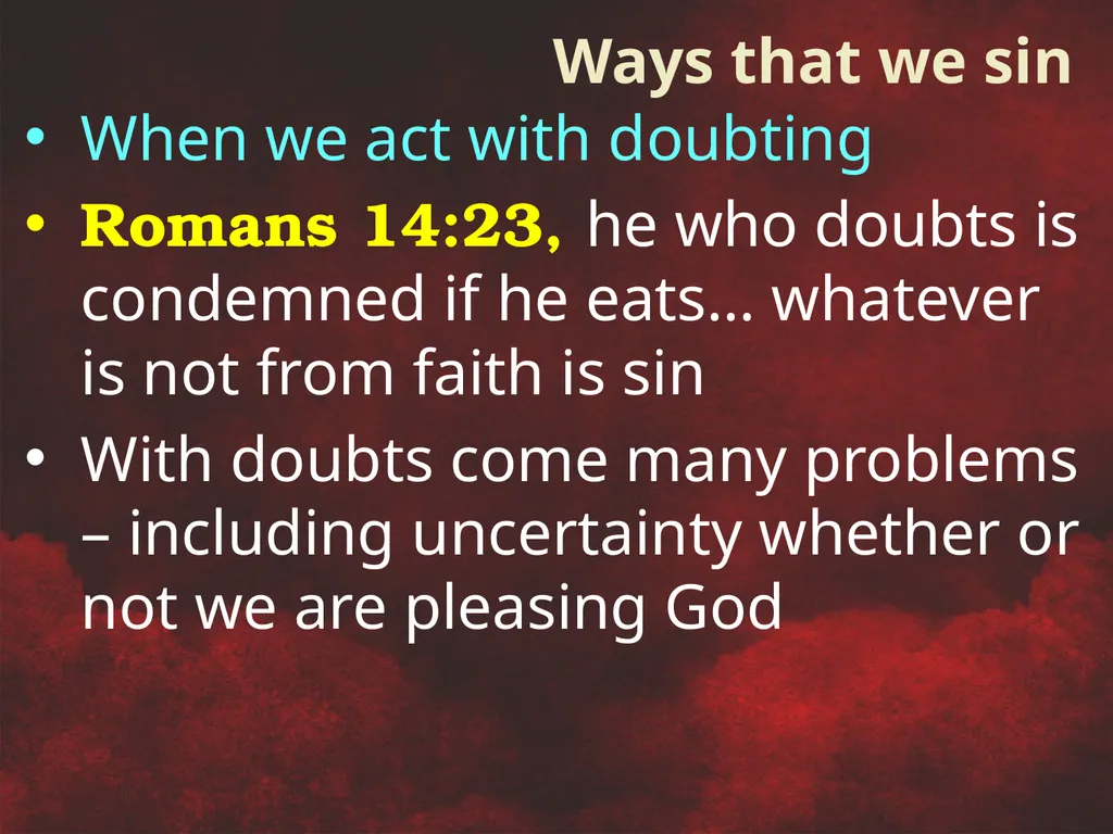 Understanding Sin To miss the mark Transgression – - slide 7 of 18