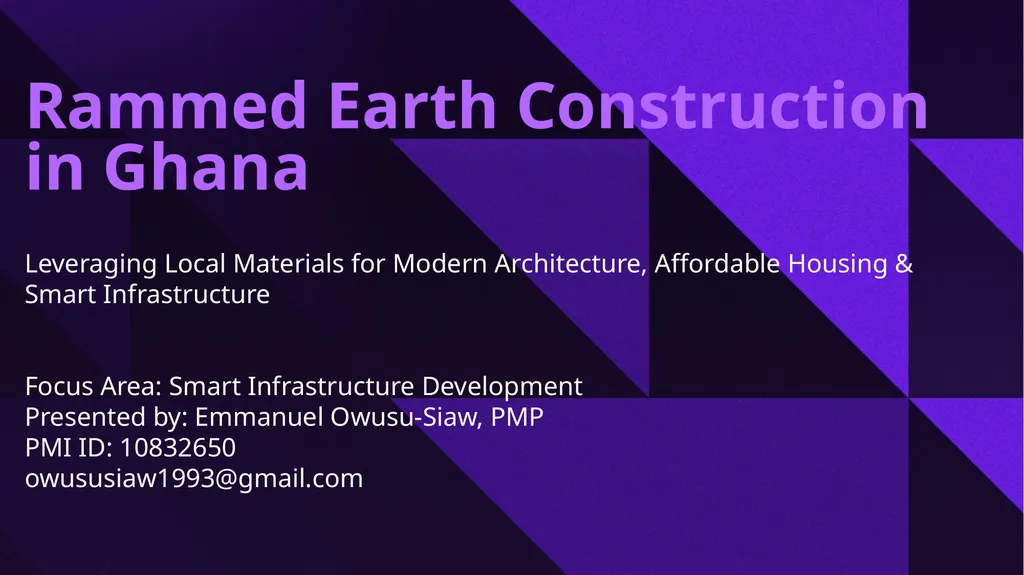 Rammed Earth Construction in Ghana Leveraging - slide 1 of 17