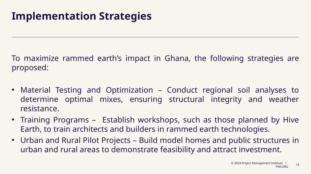 Rammed Earth Construction in Ghana Leveraging - slide 14 of 17