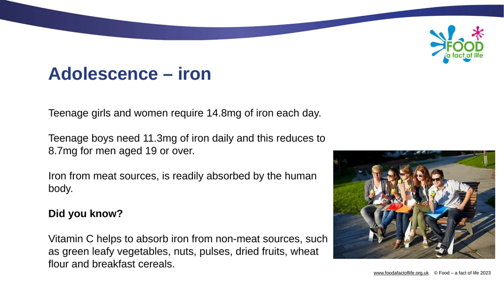 Nutritional needs through life The key stages in - slide 28 of 40