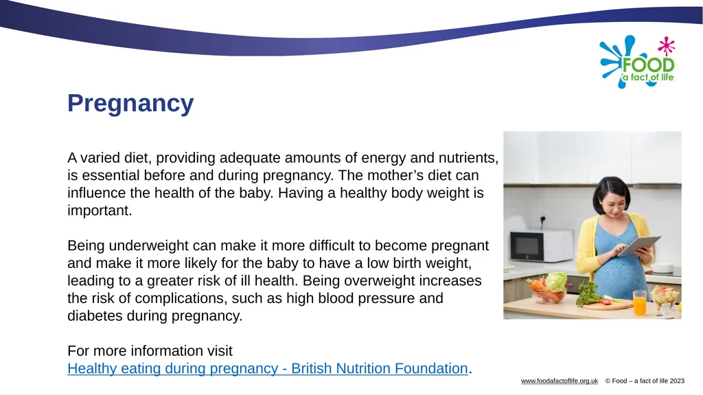 Nutritional needs through life The key stages in - slide 3 of 40