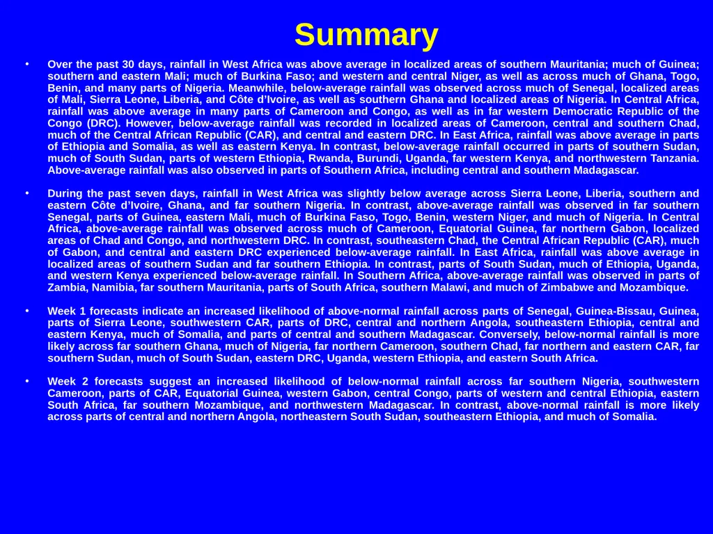 The African Monsoon Recent Evolution and Current - slide 12 of 12