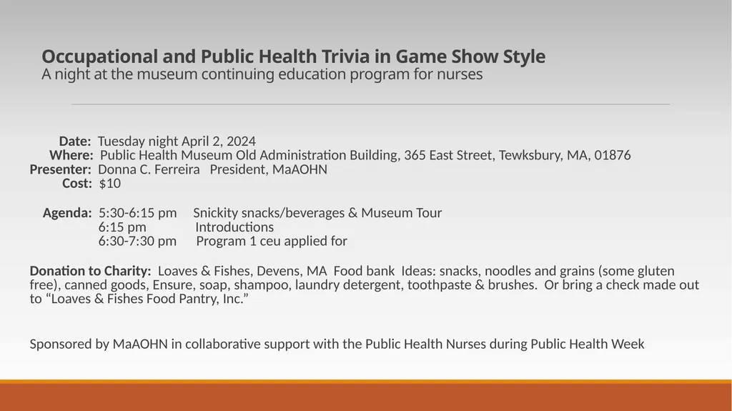 Occupational and Public Health Trivia in Game Show