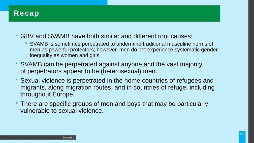 MODULE Introduction to gender-based violence (GBV) - slide 37 of 44
