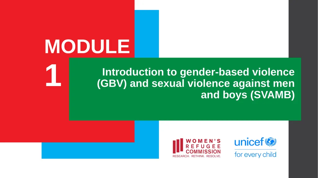 MODULE Introduction to gender-based violence (GBV) - slide 1 of 44