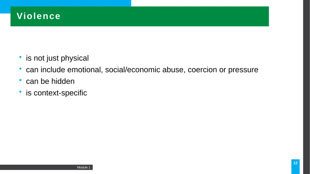 MODULE Introduction to gender-based violence (GBV) - slide 12 of 44
