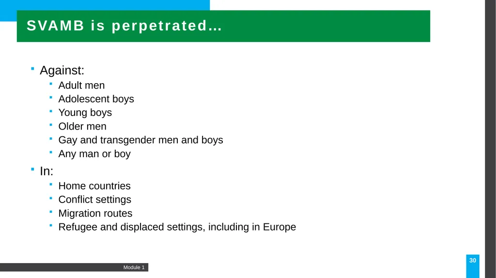 MODULE Introduction to gender-based violence (GBV) - slide 30 of 44