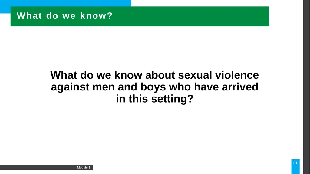 MODULE Introduction to gender-based violence (GBV) - slide 31 of 44