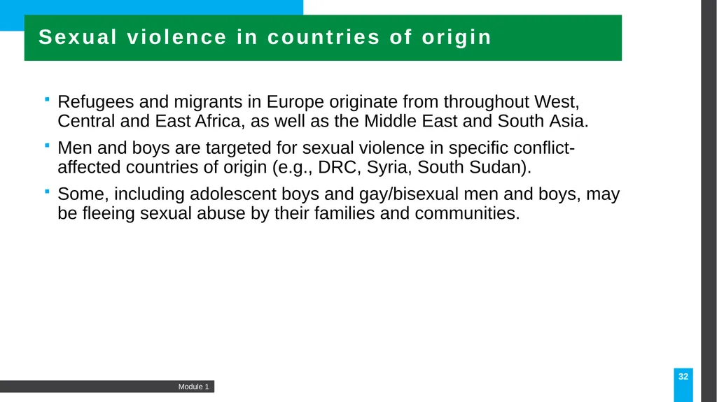 MODULE Introduction to gender-based violence (GBV) - slide 32 of 44