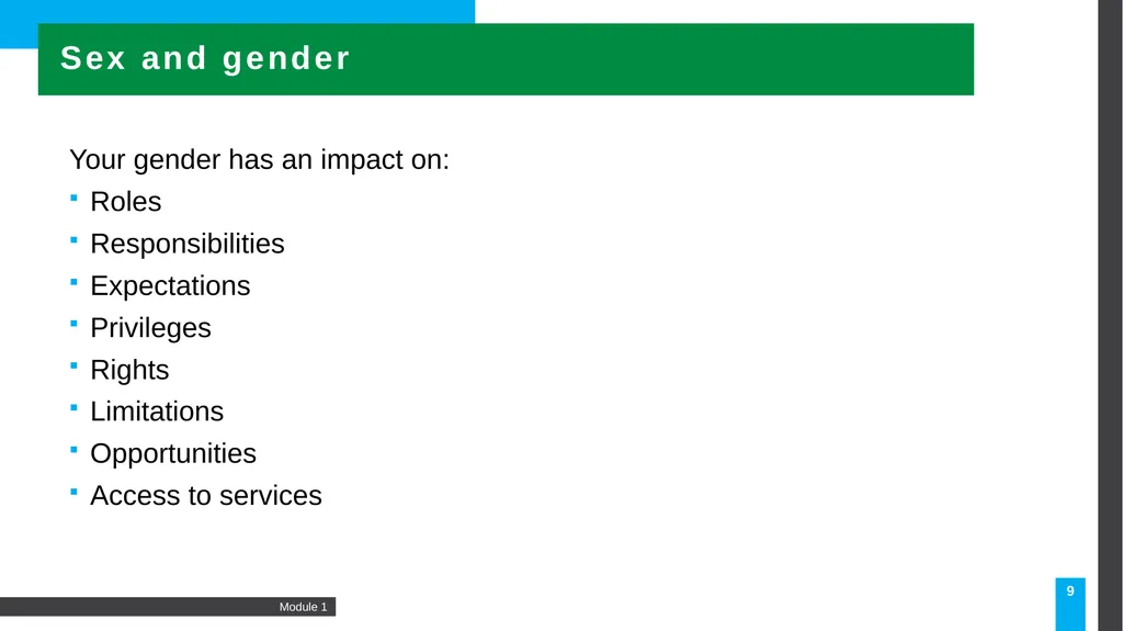 MODULE Introduction to gender-based violence (GBV) - slide 9 of 44