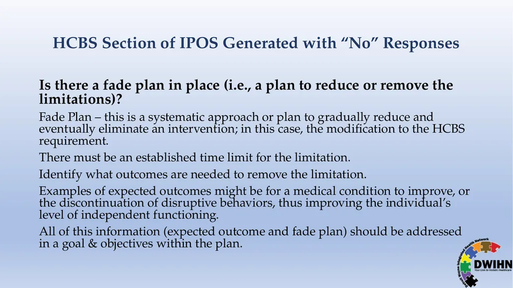 STEP BY STEP GUIDE TO HCBS What is HCBS? HCBS - slide 56 of 58