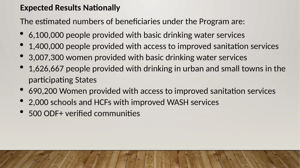 PROGRAM EXPECTATIONS,RESULTS AREA AND DISBURSEMENT - slide 5 of 22