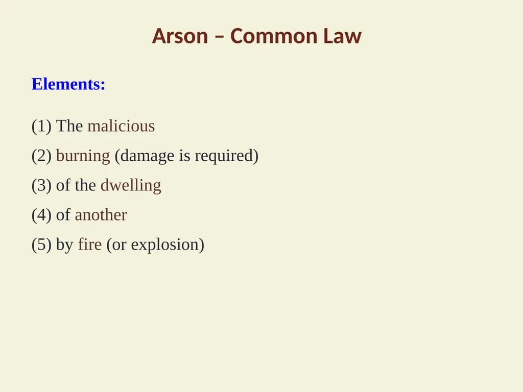 Burglary – Common Law Elements: Breaking (by - slide 3 of 6