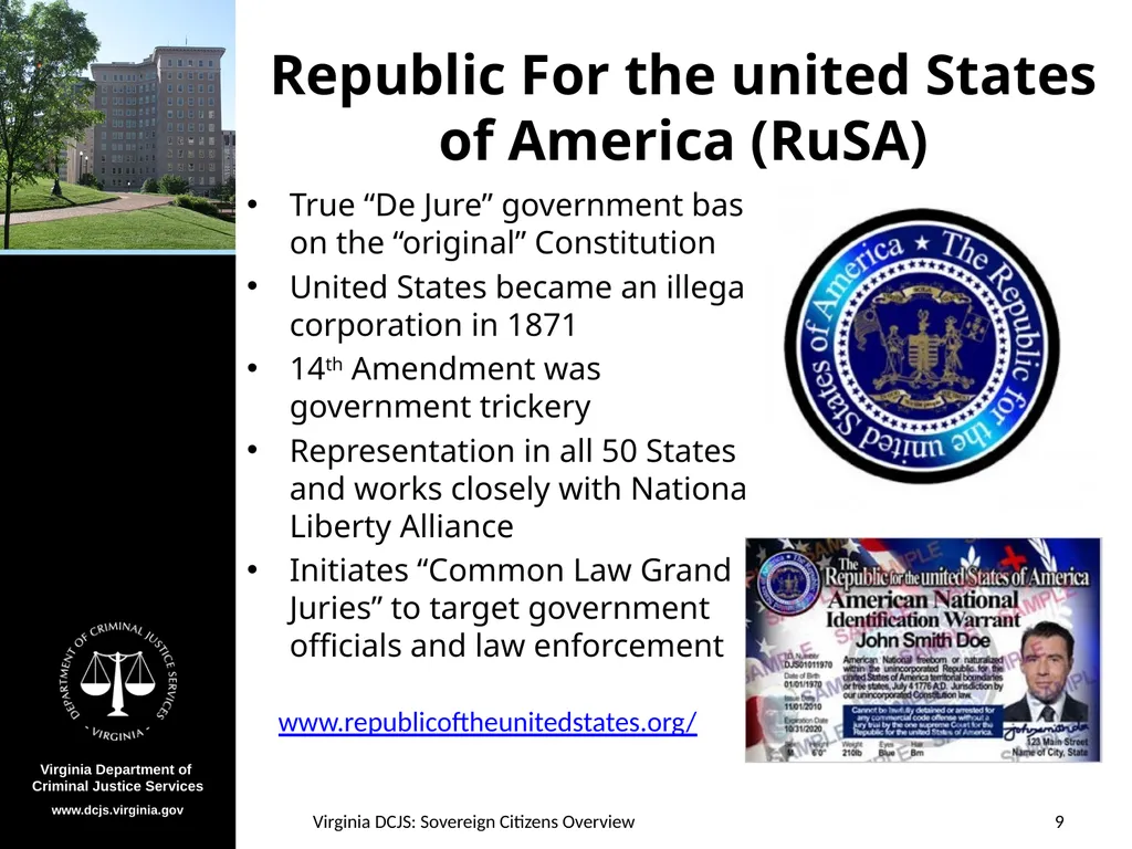 Sovereign Citizens Overview A Quick-Reference - slide 9 of 12
