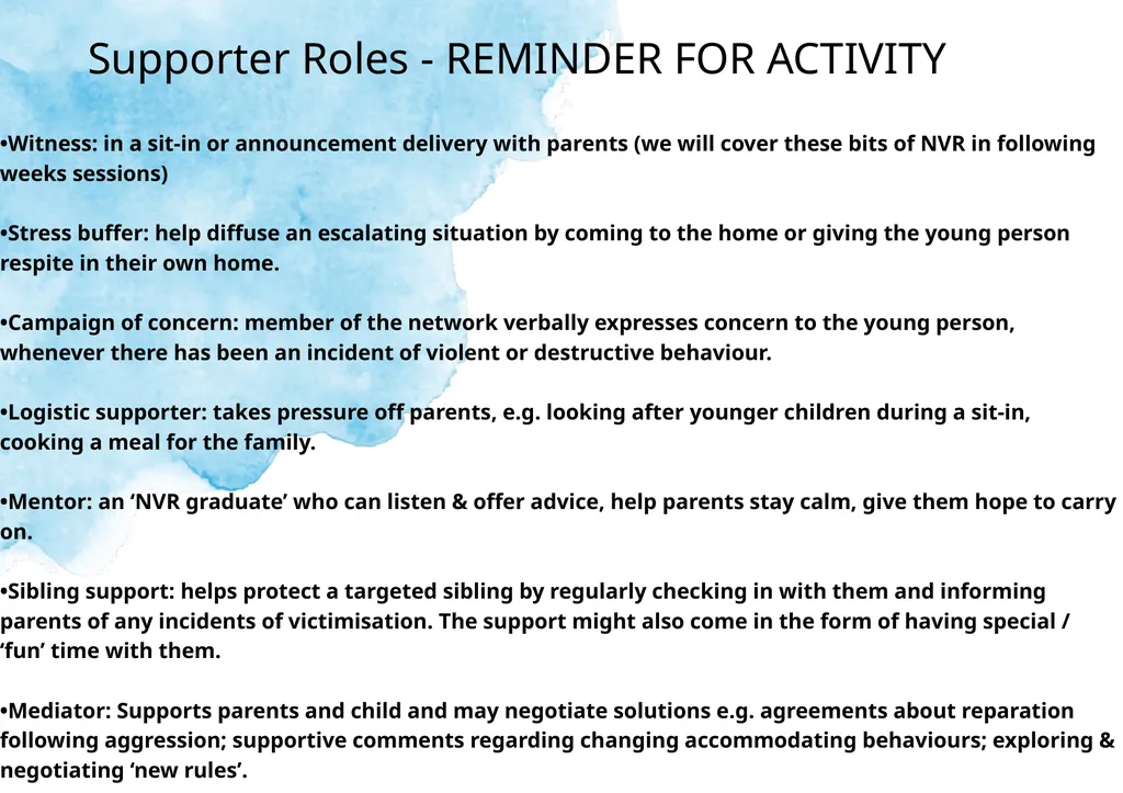 Week Seven Supporters and Siblings NVR Parent - slide 12 of 22