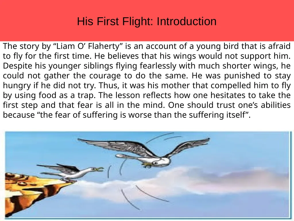 Theme His First Flight: Introduction The story by - slide 5 of 18
