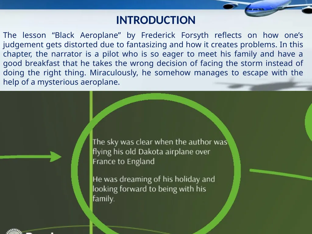Theme His First Flight: Introduction The story by - slide 13 of 18