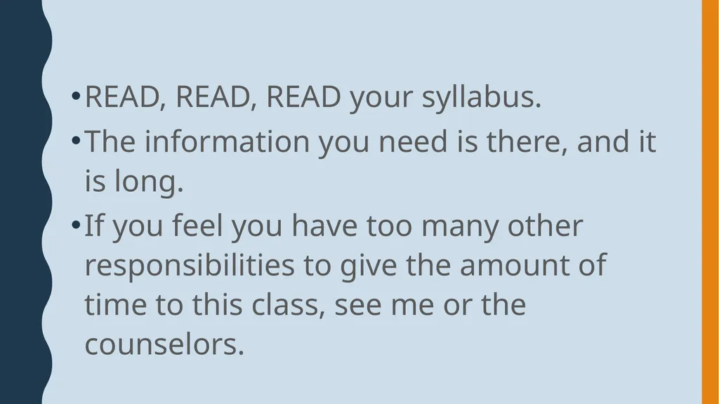 Pre-AP English I Expectations READ, READ, READ - slide 2 of 12
