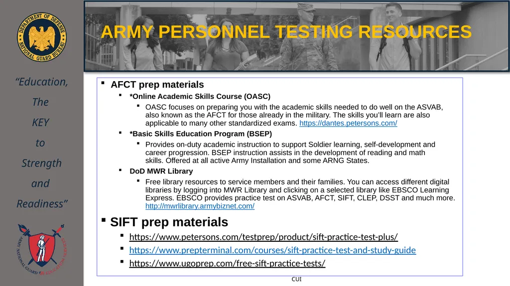ArmyIgnitED 101 Training NEBRANSKA ARNG Education - slide 22 of 42
