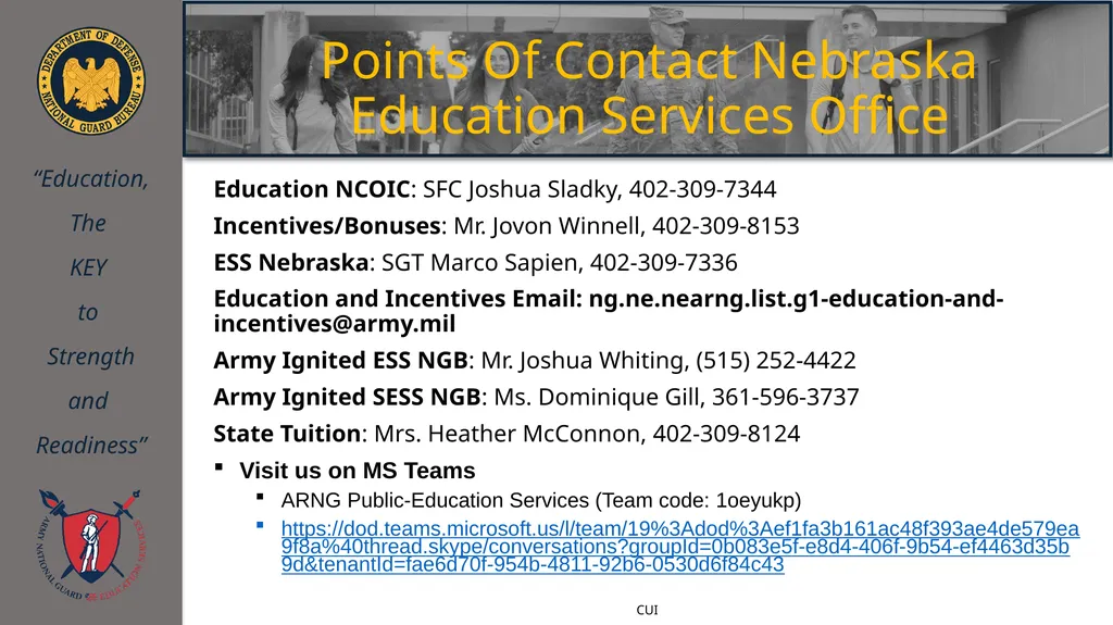 ArmyIgnitED 101 Training NEBRANSKA ARNG Education - slide 41 of 42