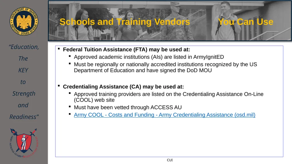 ArmyIgnitED 101 Training NEBRANSKA ARNG Education - slide 14 of 42