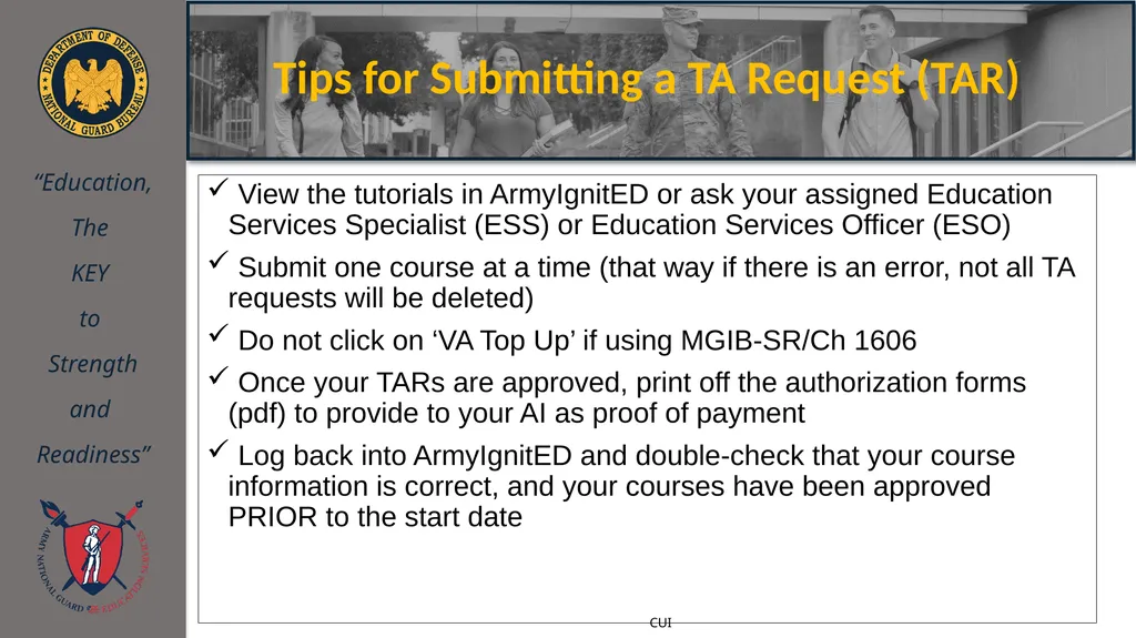 ArmyIgnitED 101 Training NEBRANSKA ARNG Education - slide 39 of 42
