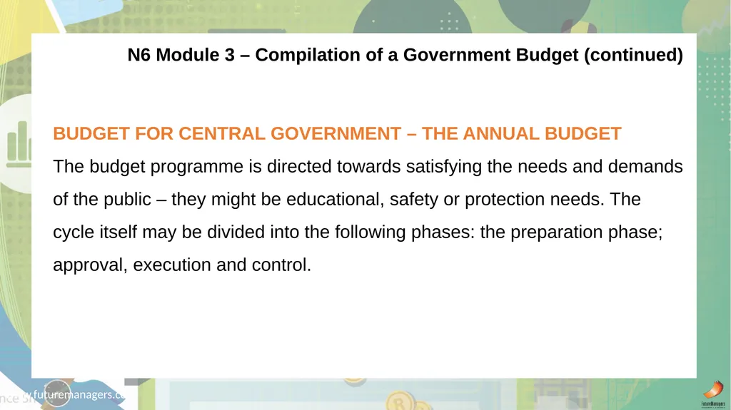 Public Finance N6 & N6 www.futuremanagers.com - slide 72 of 86