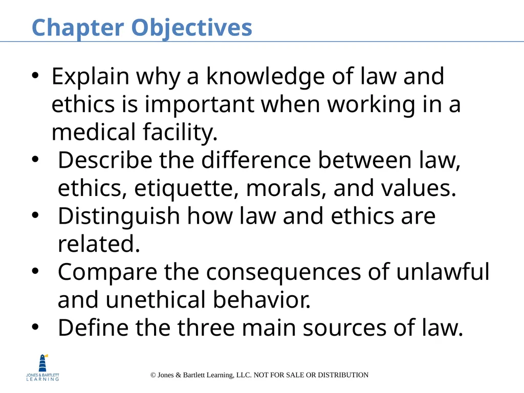 Chapter 2 Law and Ethics Chapter Objectives - slide 2 of 81