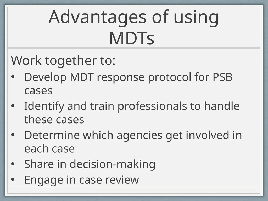 Decision Guide for Multidisciplinary Teams - slide 9 of 40
