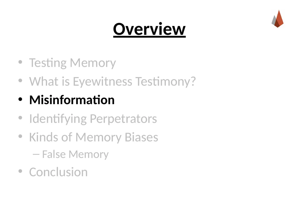 Eyewitness Testimony [Instructor Name] [Class and - slide 7 of 19